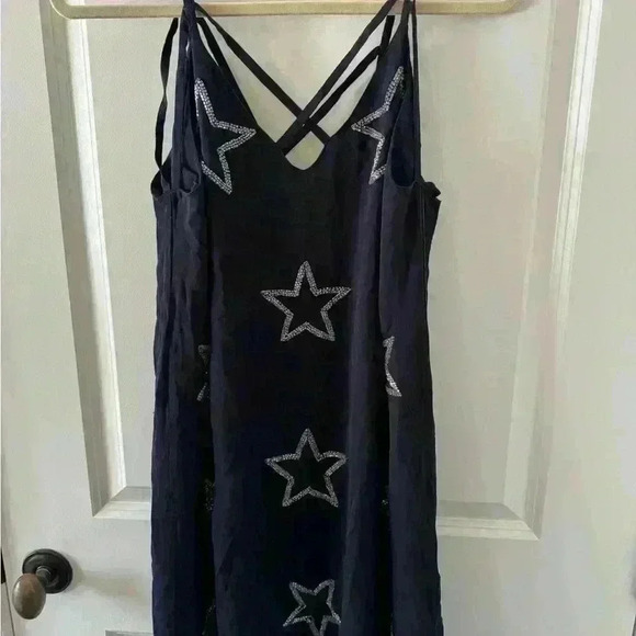 CHASER Beaded Stars Strappy Mini Dress ~ Navy ~ M - Picture 6 of 8